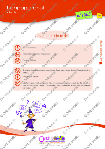 Page 1 de la fiche