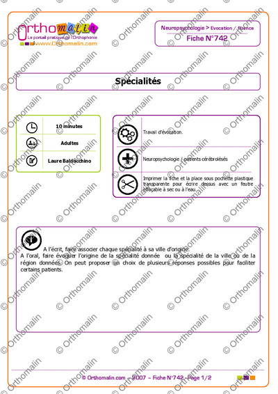 Page 1 de la fiche