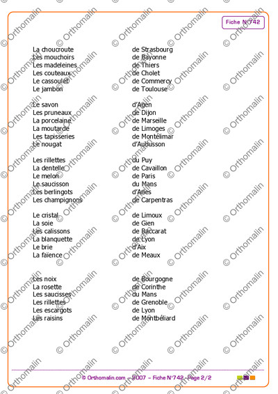 Page 2 de la fiche