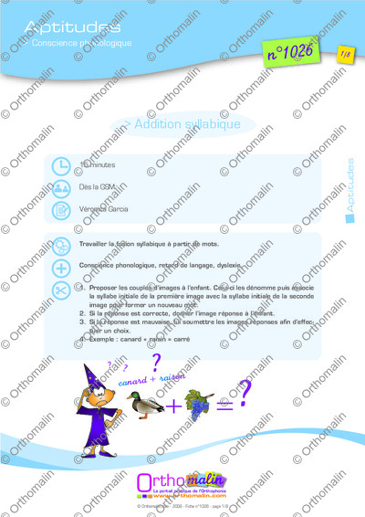 Page 1 de la fiche