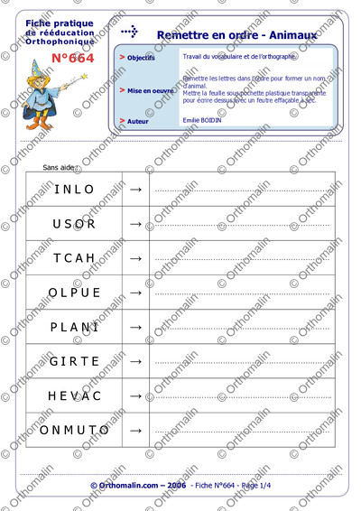 Page 1 de la fiche