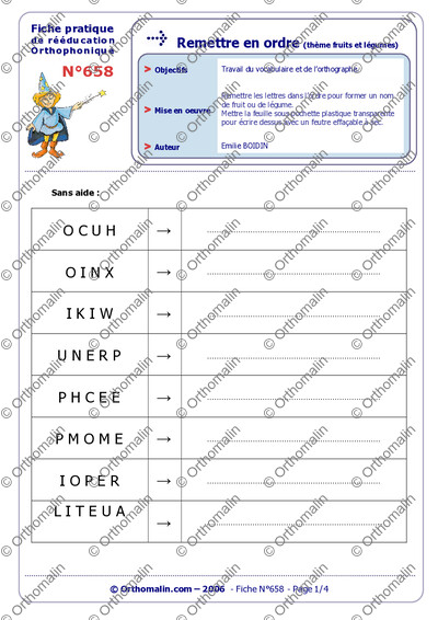 Page 1 de la fiche