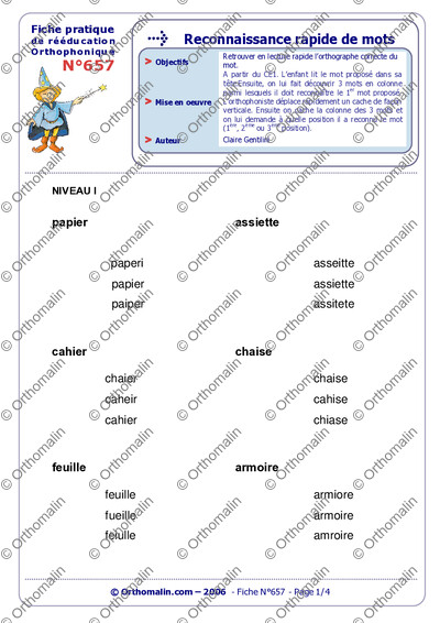 Page 1 de la fiche