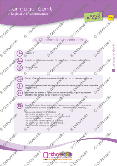 Page 1 de la fiche