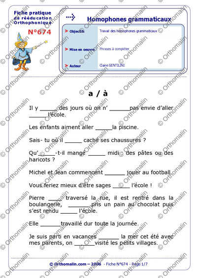 Page 1 de la fiche