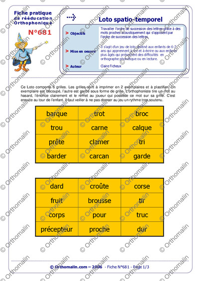 Page 1 de la fiche