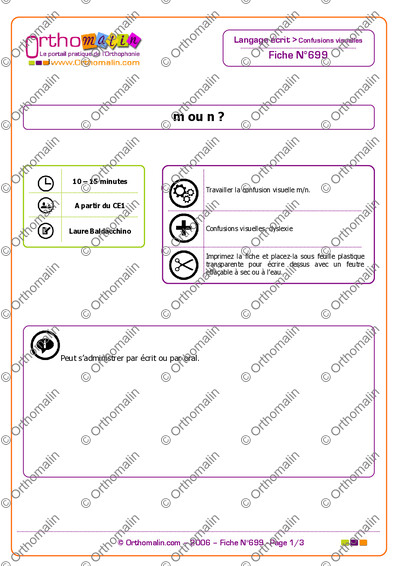 Page 1 de la fiche