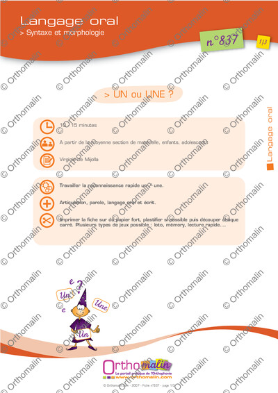 Page 1 de la fiche