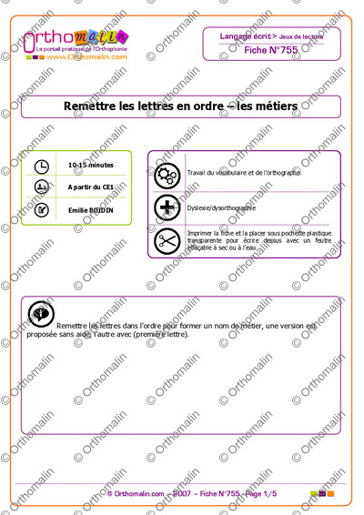 Page 1 de la fiche