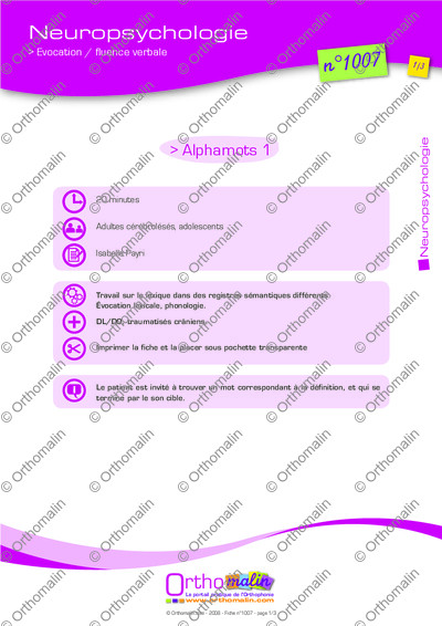 Page 1 de la fiche