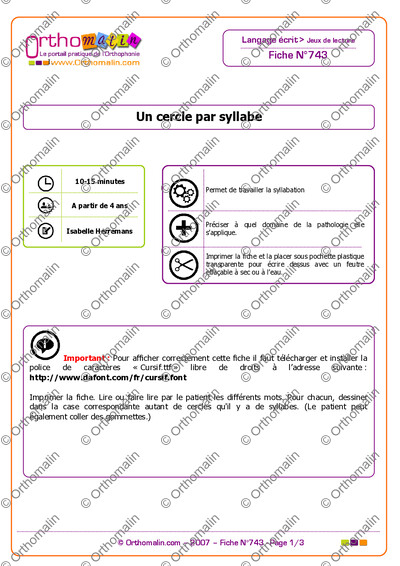 Page 1 de la fiche