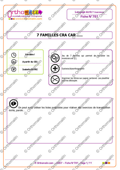 Page 1 de la fiche