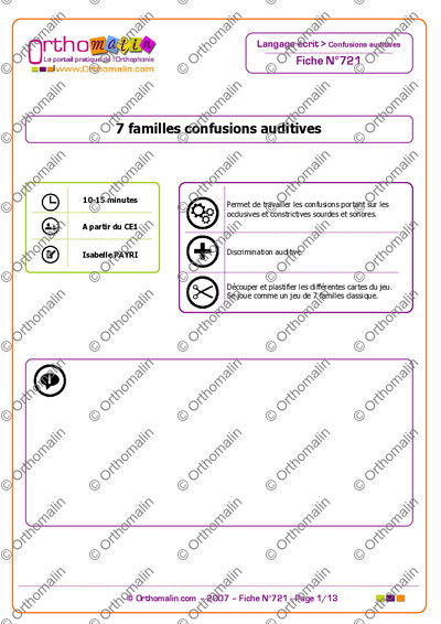 Page 1 de la fiche
