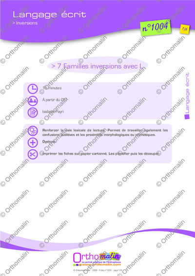 Page 1 de la fiche