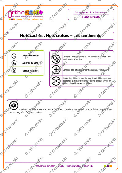 Page 1 de la fiche