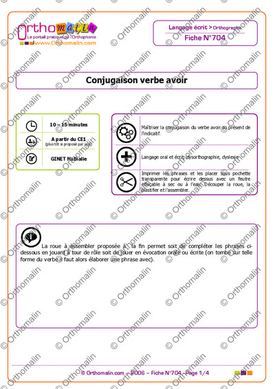 Page 1 de la fiche