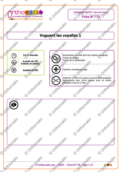 Page 1 de la fiche