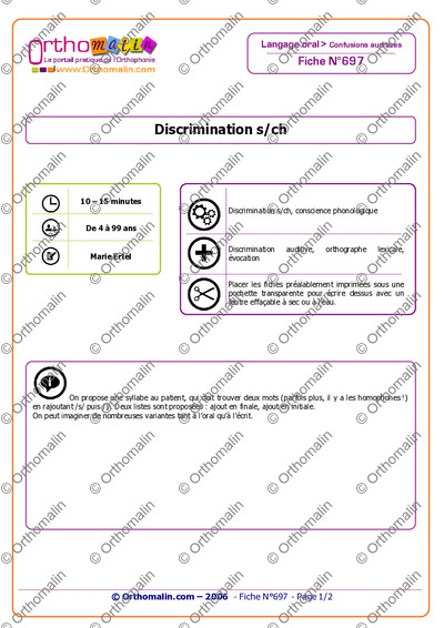 Page 1 de la fiche