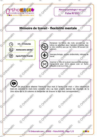 Page 1 de la fiche