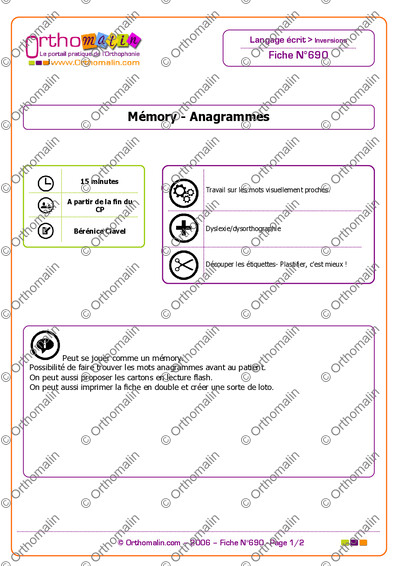 Page 1 de la fiche