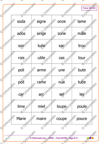 Page 2 de la fiche