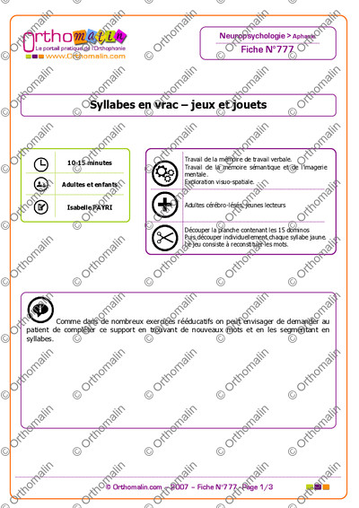 Page 1 de la fiche