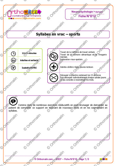 Page 1 de la fiche