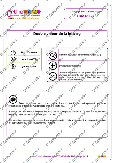 Page 1 de la fiche