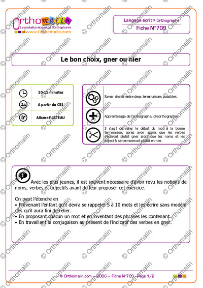 Page 1 de la fiche