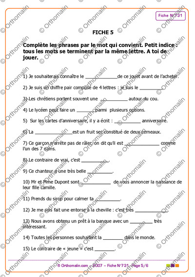 Page 5 de la fiche