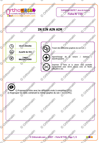 Page 1 de la fiche