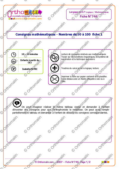 Page 1 de la fiche