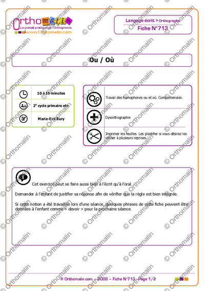 Page 1 de la fiche