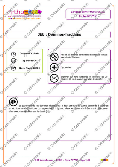 Page 1 de la fiche