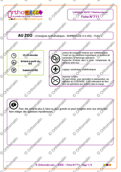 Page 1 de la fiche