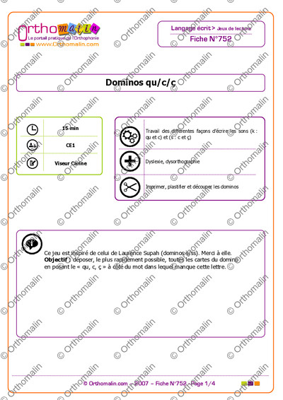 Page 1 de la fiche