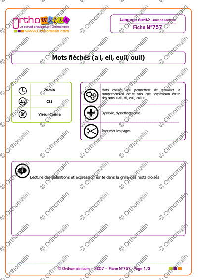 Page 1 de la fiche