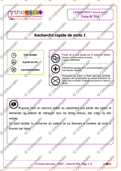 Page 1 de la fiche