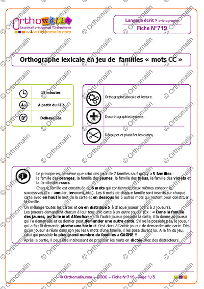 Page 1 de la fiche