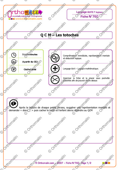 Page 1 de la fiche