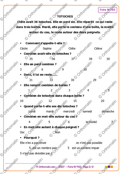 Page 2 de la fiche