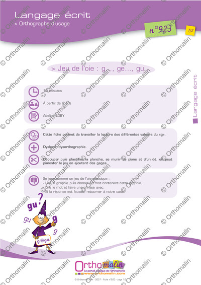 Page 1 de la fiche