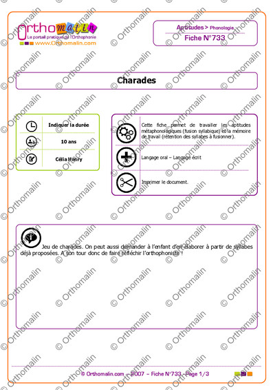 Page 1 de la fiche