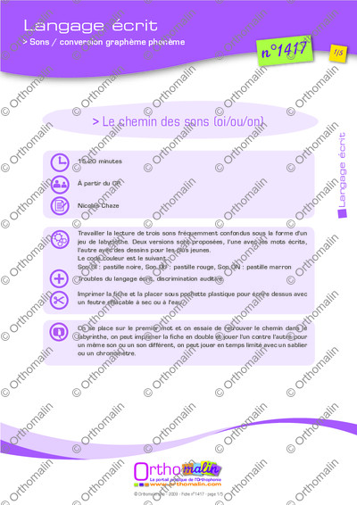 Page 1 de la fiche