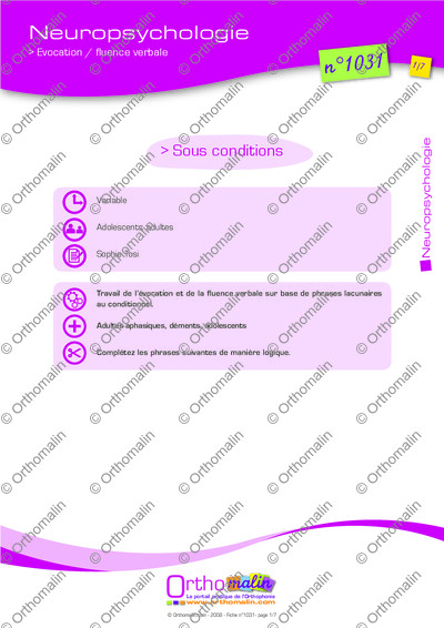 Page 1 de la fiche