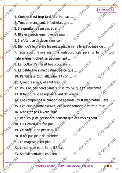 Page 2 de la fiche