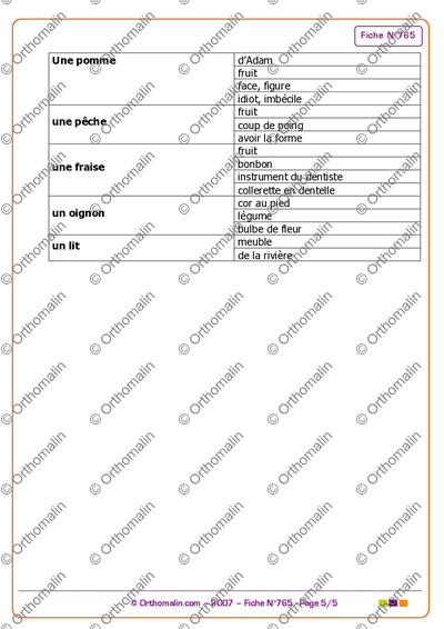 Page 5 de la fiche