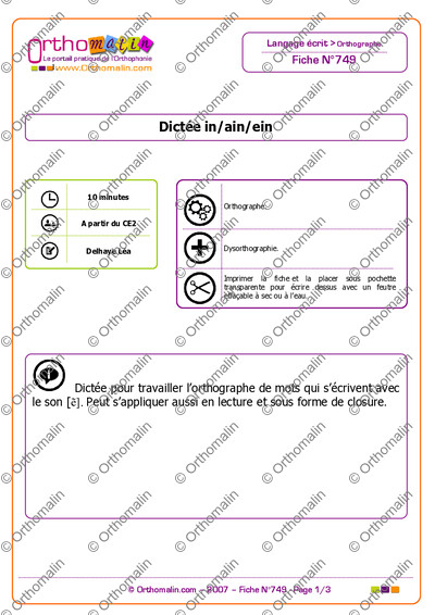 Page 1 de la fiche