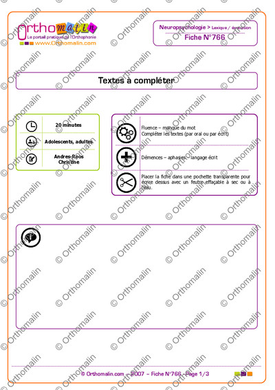 Page 1 de la fiche