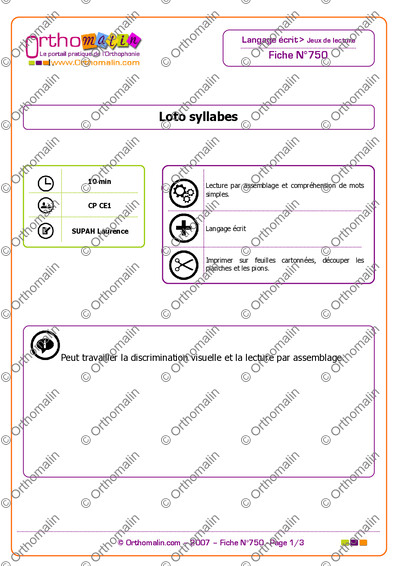 Page 1 de la fiche
